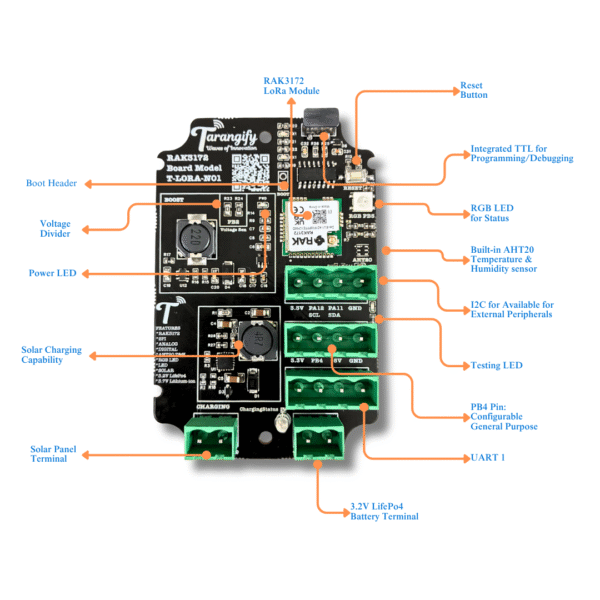 Tarangify T-LORA-N01 | LoRaWAN Node Development Board with RAK3172 for IoT & Remote Monitoring