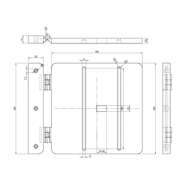 Tarangify StencilGrip Pro — 3D Printed PCB Stencil Printing Jig | 180mm Base | Foldable Hinge | Made in India