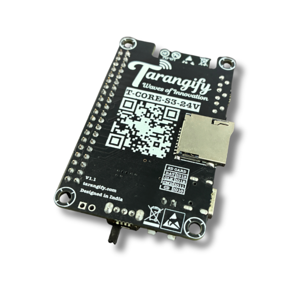 Tarangify-T-CORE-S3-24V-8.png Tarangify T-CORE-S3-24V — ESP32-S3 Development Board | 5V to 28V Wide Input | SD Card | RGB LED